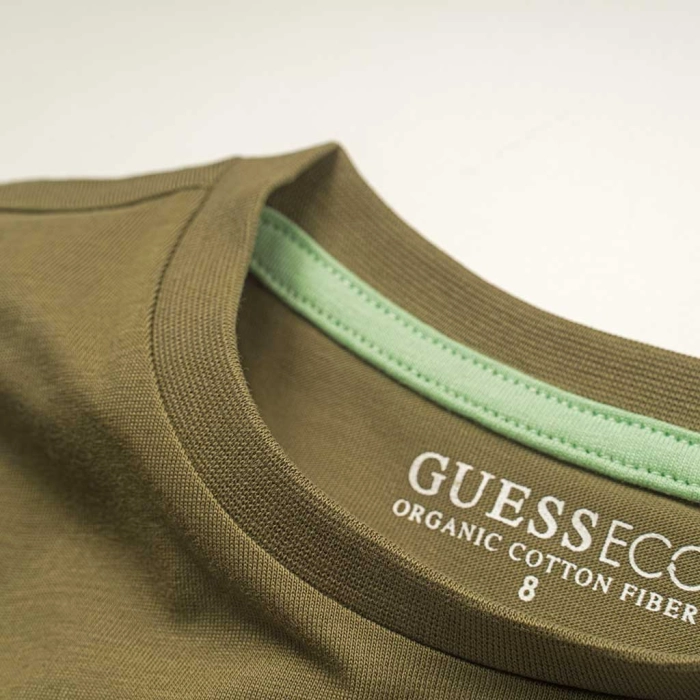 Παιδική μπλούζα GUESS για αγόρια Safe χακί ανοιξιάτικη φθινοπωρινή λεπτή άνετη σχολείο ετών online (4)