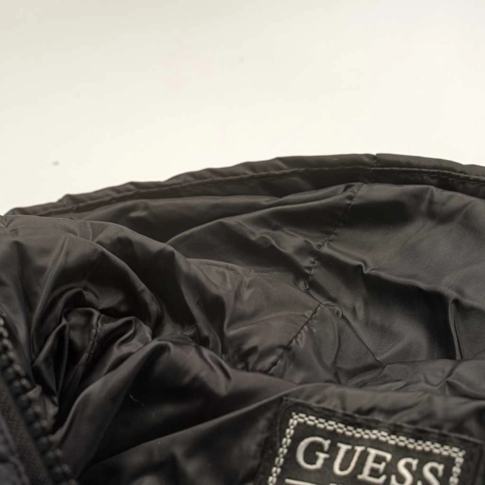 Παιδικό μπουφάν GUESS για αγόρια BLK μαύρο χειμωνιάτικο ζεστό χοντρό κουκούλα ετών online (3)