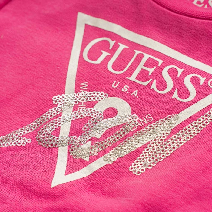 Βρεφικό φόρεμα Guess για κορίτσια Fabrique  φούξια τούλι επώνυμο μοντερνο ζεστό άνετο μηνών casual online (1)